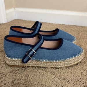 Atbell NWOB Denim Blue Espadrille Mary Janes size 39